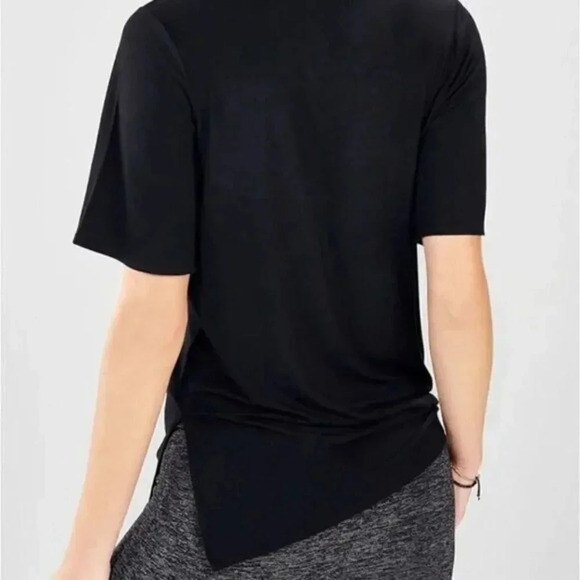 Fabletics Black Tie Front Alia Relaxed Fit Athletic T-Shirt S - Picture 2 of 5